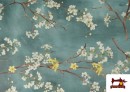 Vente de Tissu d'ameublement déperlant à motif floral amandier