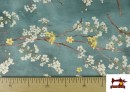 Acheter en ligne Tissu d'ameublement déperlant à motif floral amandier