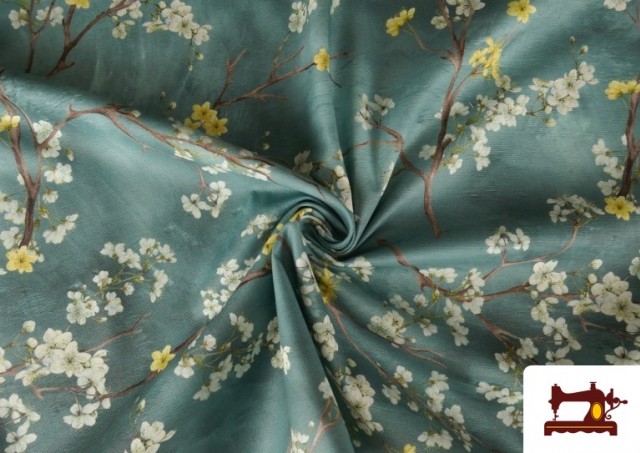 Vente en ligne de Tissu d'ameublement déperlant à motif floral amandier