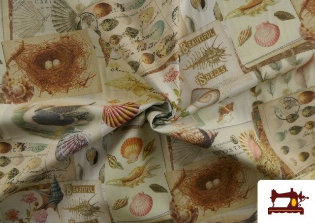 Vente en ligne de Tissu Toile Imprimée Motifs de la Mer