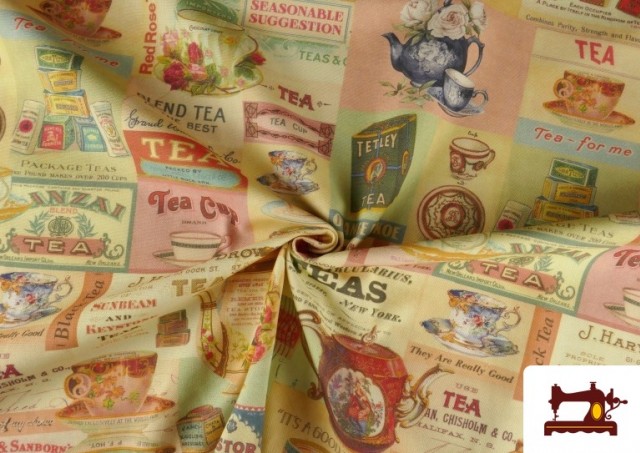 Vente en ligne de Tissu Toile Imprimée Thématique du Thé