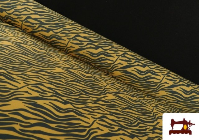Acheter Tissu Jersey de Soie Imprimé Animal Zèbre couleur Moutarde