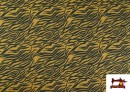 Acheter en ligne Tissu Jersey de Soie Imprimé Animal Zèbre couleur Moutarde