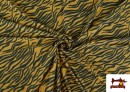 Tissu Jersey de Soie Imprimé Animal Zèbre couleur Moutarde