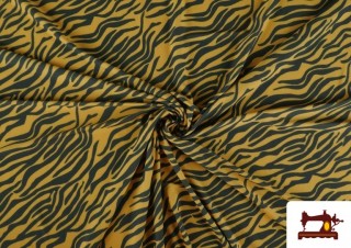 Tissu Jersey de Soie Imprimé Animal Zèbre couleur Moutarde Tissu Jersey de Soie Imprimé Animal Zèbre couleur Moutarde