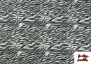 Tissu Jersey de Soie Imprimé Animal Zèbre couleur Blanc