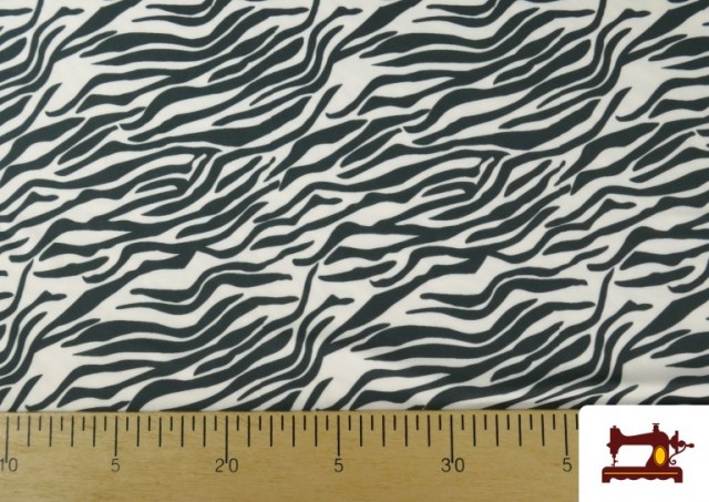 Acheter Tissu Jersey de Soie Imprimé Animal Zèbre couleur Blanc