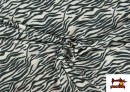 Vente de Tissu Jersey de Soie Imprimé Animal Zèbre couleur Blanc