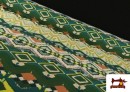 Tissu Jersey de Soie Imprimé Ethnique Vert