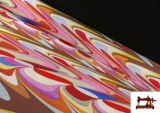 Tissu Jersey de Soie Imprimé Multicolore