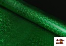 Vente en ligne de Tissu en Lycra Doré avec Hologramme Multicolore couleur Vert