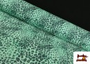 Tissu Jersey de Soie Imprimé Animal Multicolore couleur Vert menthe