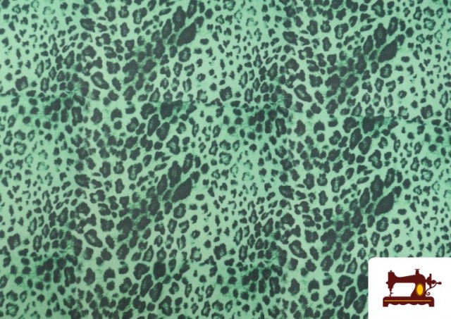 Acheter Tissu Jersey de Soie Imprimé Animal Multicolore couleur Vert menthe