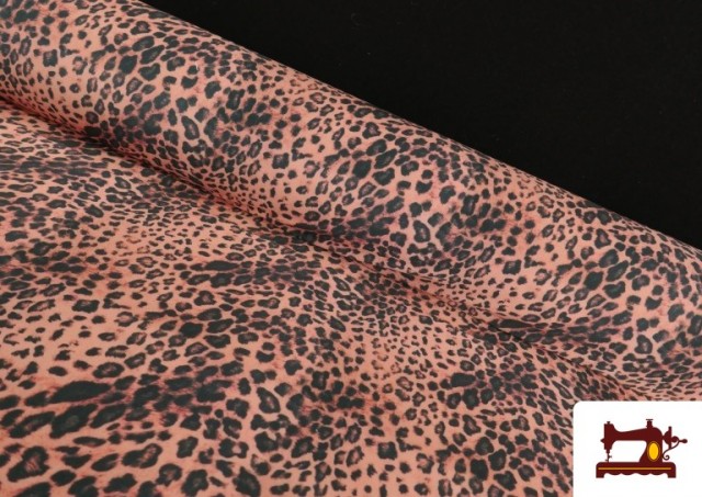 Acheter en ligne Tissu Jersey de Soie Imprimé Animal Multicolore couleur Corail