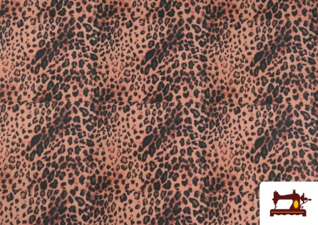 Tissu Jersey de Soie Imprimé Animal Multicolore couleur Corail