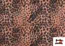 Tissu Jersey de Soie Imprimé Animal Multicolore couleur Corail