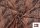 Vente de Tissu Jersey de Soie Imprimé Animal Multicolore couleur Corail