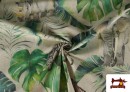 Tissu Loneta Tropical Avec Zèbres Et Éléphants