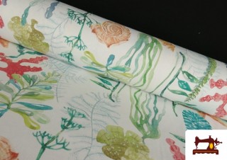 Tissu Loneta de Coraux Marins Colorés