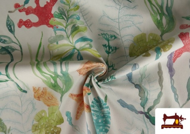 Vente en ligne de Tissu Loneta de Coraux Marins Colorés