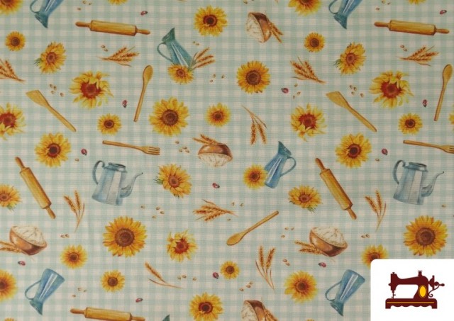Vente de Tissu Tournesols et Ustensiles de Cuisine