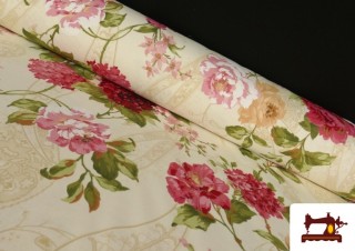 Tissu Fleurs Romantiques Vintage pour Décoration
