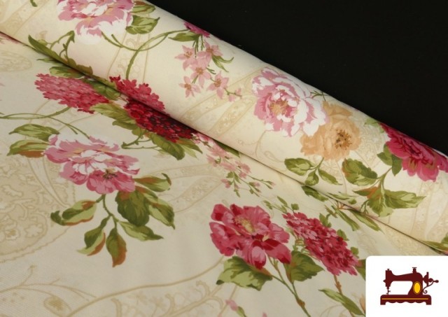 Tissu Fleurs Romantiques Vintage pour Décoration
