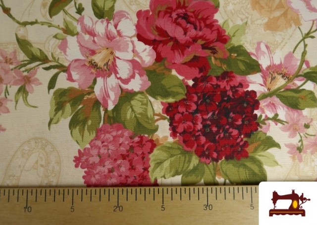 Vente en ligne de Tissu Fleurs Romantiques Vintage pour Décoration