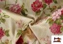 Tissu Fleurs Romantiques Vintage pour Décoration