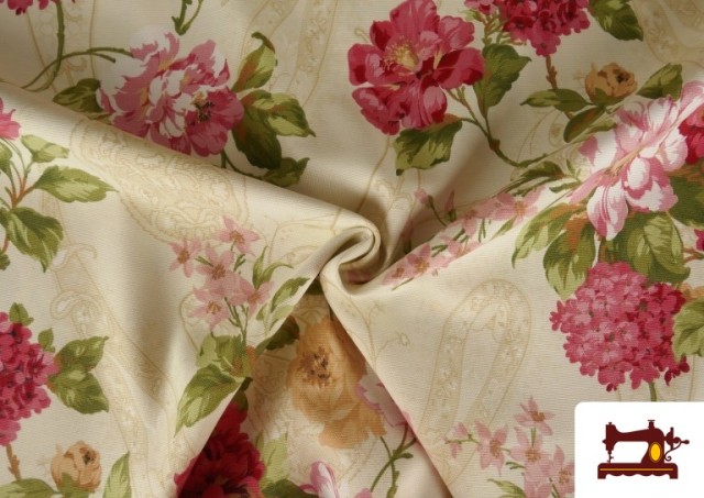 Tissu Fleurs Romantiques Vintage pour Décoration
