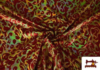 Vente de Tissu de Lycra Imprimé Feu Effet Hologramme