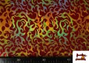 Acheter en ligne Tissu de Lycra Imprimé Feu Effet Hologramme