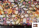 Acheter en ligne Tissu de Lycra Imprimé Animal Print Hologramme Orange