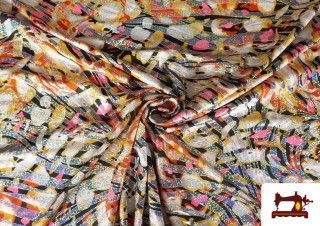 Vente en ligne de Tissu de Lycra Imprimé Animal Print Hologramme Orange