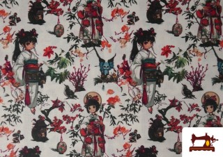 Acheter en ligne Tela de Algodón Japonesa Estilo Anime