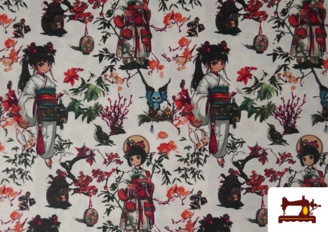 Acheter en ligne Tela de Algodón Japonesa Estilo Anime