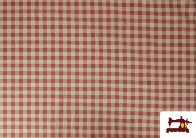 Acheter Tissu Vichy en coton bio effet rustique couleur Rouge