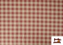 Vente de Tissu Vichy en coton bio effet rustique couleur Rouge
