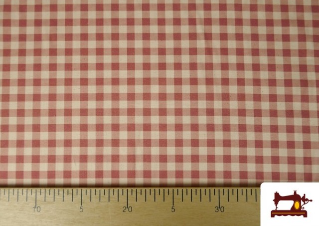 Acheter en ligne Tissu Vichy en coton bio effet rustique couleur Rouge