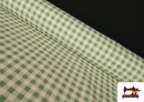 Vente en ligne de Tissu Vichy en coton bio effet rustique couleur Vert