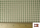 Tissu Vichy en coton bio effet rustique couleur Vert