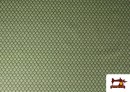 Tissu Coton Géométrique Petit Médaillon Chemise couleur Vert
