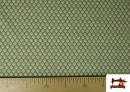 Vente de Tissu Coton Géométrique Petit Médaillon Chemise couleur Vert
