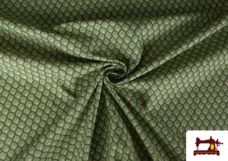 Acheter en ligne Tissu Coton Géométrique Petit Médaillon Chemise couleur Vert