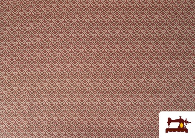 Acheter Tissu Coton Géométrique Médaillon Rouge