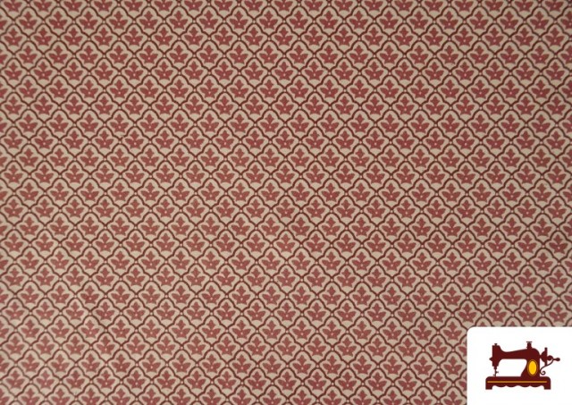 Vente de Tissu Coton Géométrique Médaillon Rouge