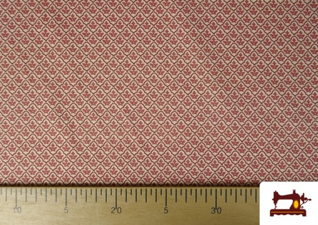 Acheter en ligne Tissu Coton Géométrique Médaillon Rouge