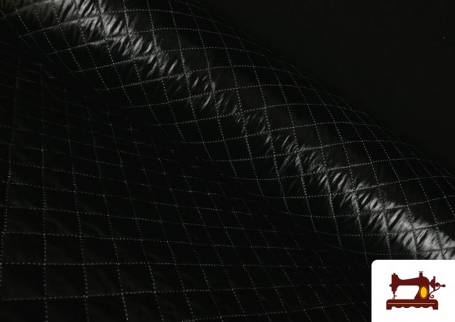 Acheter Tissu Matelassé Métallisé en Relief couleur Noir