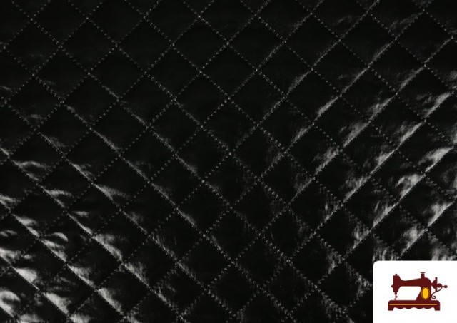 Vente de Tissu Matelassé Métallisé en Relief couleur Noir