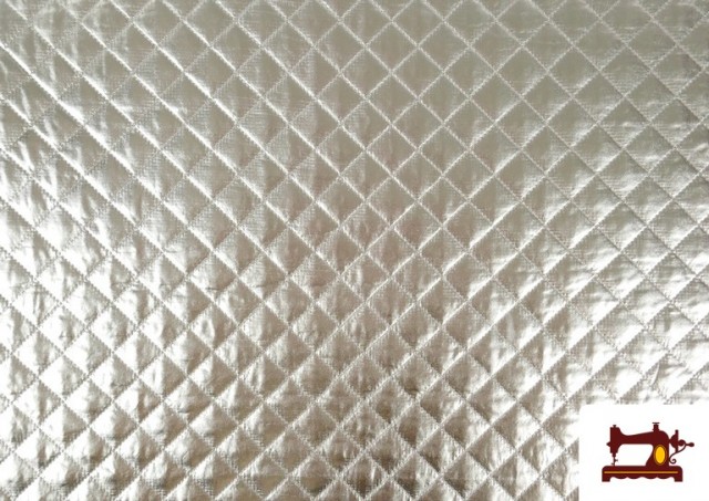 Tissu Matelassé Métallisé en Relief couleur Argenté